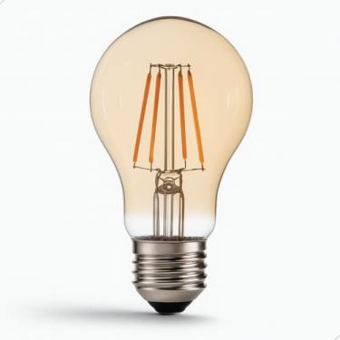 Imagem de Lâmpada Led de Filamento A60 Vintage Decorativa e Elegante 4w Retro de cor Âmbar 2200k Luz Branco Quente tipo Bolinha (6)