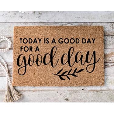 Imagem de QULK Today is A Good Day for A Good Day, capacho engraçado, presente de inauguração de casa, tapete de boas-vindas, tapete de porta engraçado, presente de fechamento, presente de casamento, casa