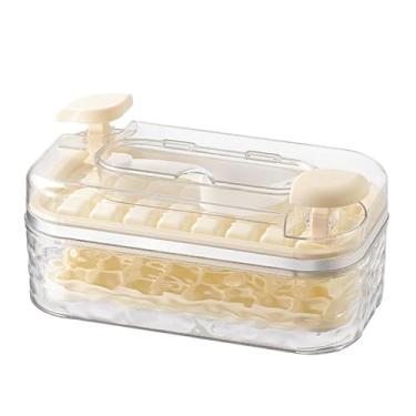 Imagem de Forma de Gelo com Tampa, 64 Cubos Retangular com Dupla Camada e Pá De Gelo formas de gelo em silicone com tampa (Verde)