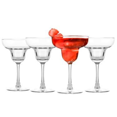 Imagem de binsakao Conjunto de 4 copos Margarita - Copos de Martini com haste - Copo cupê de 227 g - Copo de coquetel elegante para festas, presentes, inauguração de casa, casamentos, aniversários