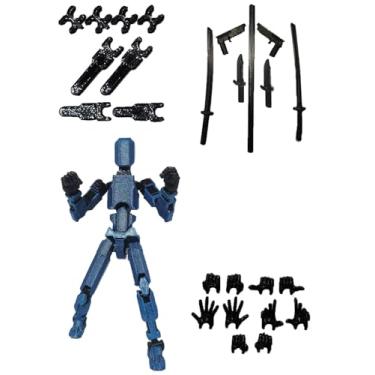 Imagem de Kit De Montagem Brinquedo Articulado Dummy 13 | Diversas Cores Com Acessorios e Ima (Com Brilho Azul)