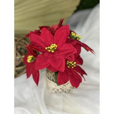 Imagem de Buquê de 5 PeçAs Com Enfeites de Natal em Forma de Bico de Papagaio, Perfeito Para DecoraçõEs Festivas e Arranjos Florais.(Vermelho)