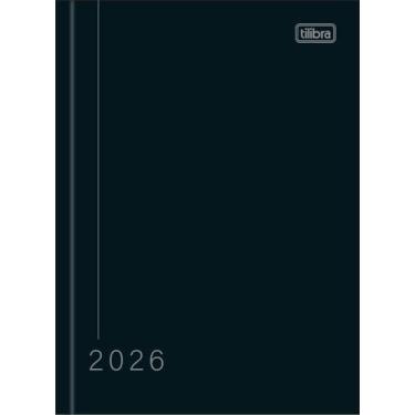 Imagem de Agenda Costurada Diária 12,3 x 16,6 cm Pepper Preta 2026 Tilibra 59700
