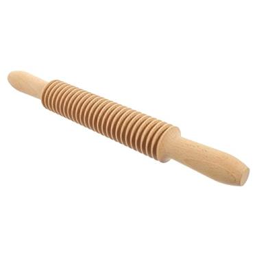 Imagem de Cabilock Rolo de massa de madeira multifuncional com cortador de treliça para macarrão e macarrão feito à mão, rolo de madeira de faia para assar biscoitos e pão, ferramenta de cozinha fácil de limpar
