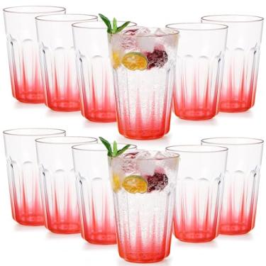 Imagem de Greentainer Copos de água potável inquebráveis – Reutilizáveis COMO plástico café água fria leite xícaras de chá canecas para festa, piquenique, acampamento, empilhável – 350 ml, conjunto de 12