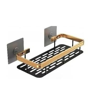 Imagem de Suporte Banheiro Antiferrugem Adesivo Sem Furo Organizador Multiuso Porta Shampoo Dourado (1,CC009D)