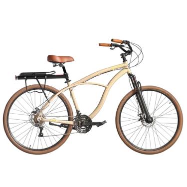 Imagem de Bicicleta BLITZ Aro 29 Terral Beach Cruiser Alumínio SH 21v Freio á Disco + Bagageiro e Cadeado (Camelo, 18)