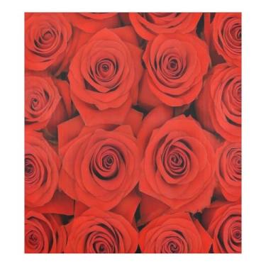 Imagem de Blueangle Linda capa de ímã de lava-louças rosa vermelha, decoração de capa de lava-louças frontal, decalques de armário doméstico, adesivos de eletrodomésticos, adesivo magnético decorativo para o