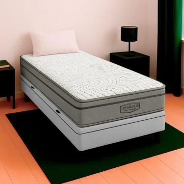 Imagem de Cama Baú Solteirão Branco E Colchão Los Angeles Molas Vstore
