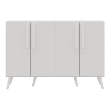 Imagem de Aparador Buffet 4 Portas Com Pés Retrô Viena Branco