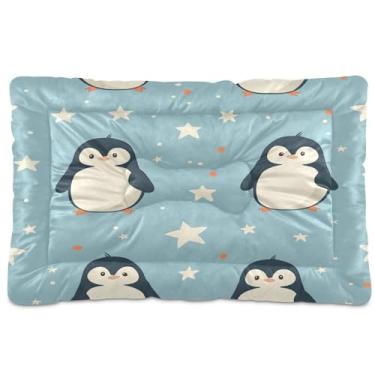 Imagem de SEHANY Cama de pinguins fofos para cães e gatos com fundo antiderrapante, caixa de canil, colchão macio para animais de estimação, lavável para cães pequenos, médios e grandes, gatos, 91 x 61 cm