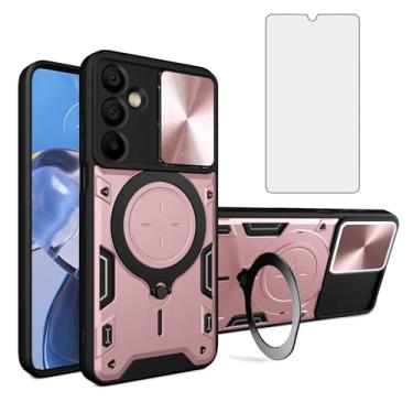 Imagem de Asuwish Capa de telefone para Samsung Galaxy A16 5G/4G capa magnética para câmera deslizante com protetor de tela de vidro temperado e suporte de anel acessórios de celular híbrido A 16 16A SM-A166U
