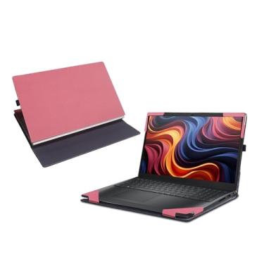 Imagem de Capa para laptop Dell 15 DC15250 DC15255 [não compatível com nenhum outro modelo], capa de bolso interno de couro PU 2 em 1 (rosa)