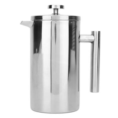 Imagem de Ymiko Grande Cafeteira Francesa de 1000ml Com Filtro de Malha Fina, Cafeteira Isolada de Aço Inoxidável de Parede Dupla para Fermentação Quente ou Fria, Construção de Metal 304 Ideal para Casa ou