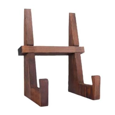 Imagem de Luqeeg Suporte de Placa de Madeira, Suporte para Porta-retratos de Madeira Feito à Mão de 8,8 Polegadas, Cavalete de Mesa Decorativo para Sala de Estar, Quarto, Estudo, Cozinha, (Estilo Rústico)