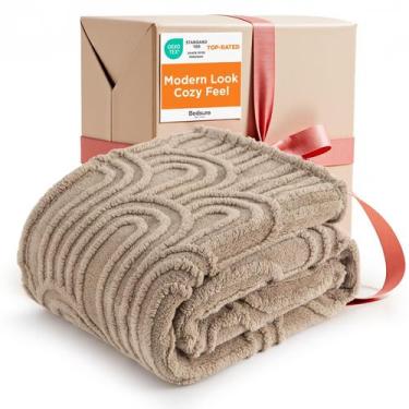 Imagem de Manta Bedsure GentleSoft de Franela y Felpa Marrón para Cama Individua