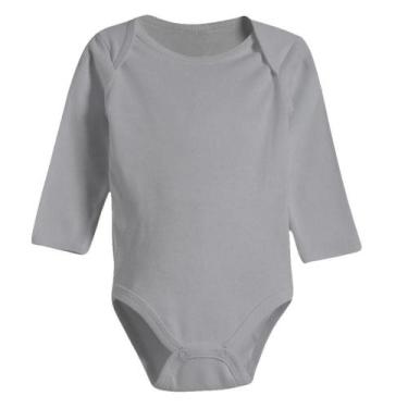 Imagem de Body Bebê Manga Longa 100% Algodão Cores Lisas Reativas P M G - Koala 