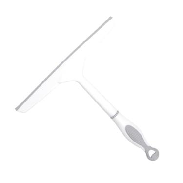 Imagem de Limpador de espelho de banheiro de limpeza doméstica com suporte de silicone para carro rodo de vidro para chuveiro limpador de vidro de janela, cinza, 25,5 x 25,5 cm