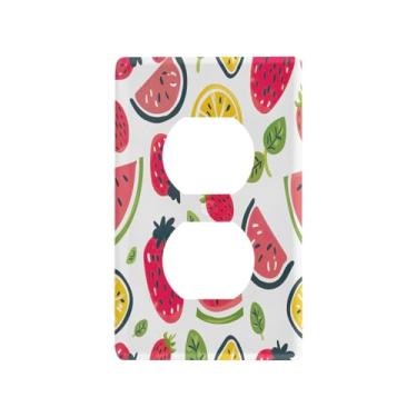 Imagem de Wassud Fruits Light Switch Cover Plate Decorativas para Tomadas Elétricas Placa de Parede Duplex 4,53 x 2,76 Polegadas
