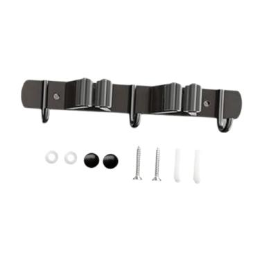 Imagem de Generic Suporte para vassoura e esfregão, organizador de ferramentas de jardim em aço inoxidável, montado na parede, antiderrapante, para lavanderia e casa, 2 Suportes, 3