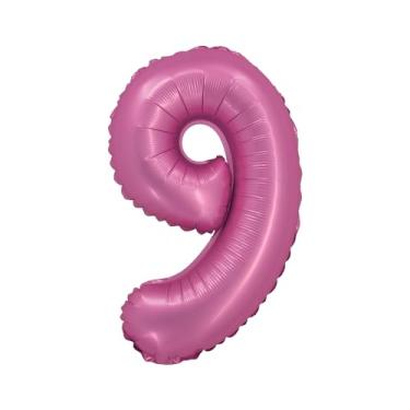 Imagem de BALAO CROMADO C/CANUDO 16" ROSA NUMERO 9