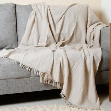 Imagem de Manta Sofá King Grande Grossa Decoração Sala(Branca Areia)