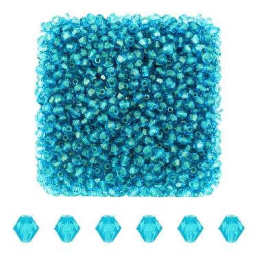 Imagem de Mandala Crafts Contas de cristal bicone turquesa de 3 mm – 1500 contas de vidro facetadas para fabricação de joias, suprimentos de contas, artesanato DIY, pulseiras, colares, brincos e contas