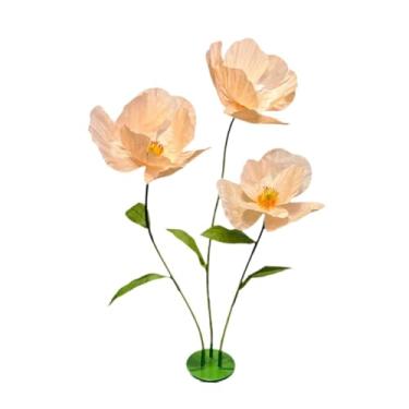 Imagem de Fenteer Flores gigantes para casamento, guirlandas florais decorativas com base de apoio, flores enormes para chás de panela, escadas, vitrines de lojas, Champanhe