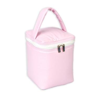 Imagem de Bolsa Térmica 4,5 Litros, Frasqueira Térmica Impermeável, Rosa, Lancheira Térmica Compacta, Conserva Alimentos e Bebidas, Ideal para Trabalho, Academia e Uso Diário