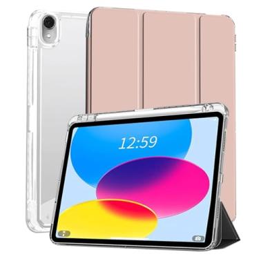Imagem de SFFINE Capa para iPad (A16) 11ª geração 11 polegadas 2025/iPad 10ª geração 11 polegadas 2022, capa magnética inteligente com suporte para lápis, parte traseira transparente transparente, despertar