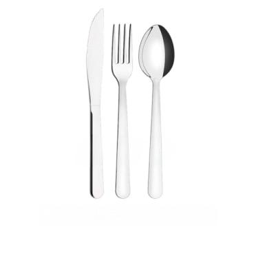 Imagem de Jogo de Talhares 72 Peças Inox 24 Facas c/Serra 24 Garfos 24 Colheres de Sopa Mesa Jogo de Talheres(18 PEÇAS)