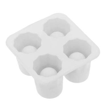 Imagem de Forma de Silicone para Copos Shot de Gelo, 4 Cavidades, 10 x 5,5 cm, Ideal para Bebidas e Doces, Molde Reutilizável