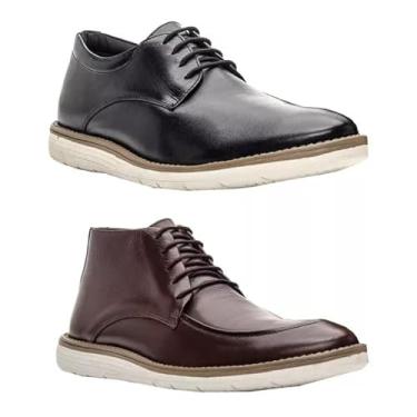 Imagem de Kit Sapato Social Masculino em Couro Legítimo, Confortável, Palmilha Ortopédica (Preto/Marrom, BR, Adulto, Numérico, 41)