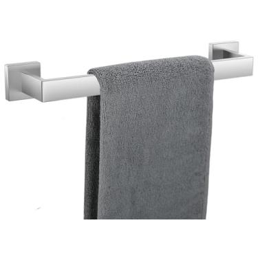 Imagem de Toalheiro para banheiro Suporte de toalha de níquel escovado de 40 cm de aço inoxidável 12/16/20/24/28/32/36 polegadas SUS304 à prova de ferrugem Toalheiro quadrado moderno para parede de banheiro (1