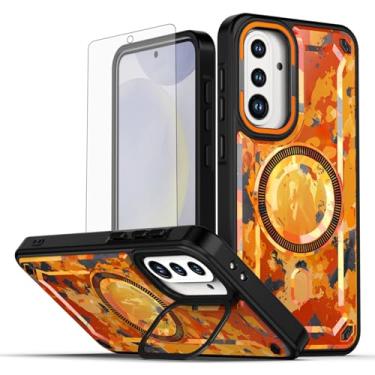 Imagem de Asuwish Capa de celular para Samsung Galaxy A56 5G capa magnética com protetor de tela de vidro temperado e suporte de proteção à prova de choque pintado suporte rígido para celular híbrido A 56 56A