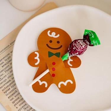 Imagem de 50 peças de cartões de papel de suporte de doces de Natal - Pratos de chocolate e doces de pirulito de Natal