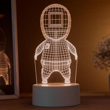 Imagem de Luminária led 3d, abajur de mesa, round 6- soldado quadrado 3D