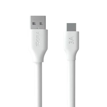 Imagem de Cabo Usb 2.0 para Usb C 1 Hora 3A 1 Metro Branco Design Resistente Ampla compatibilidade