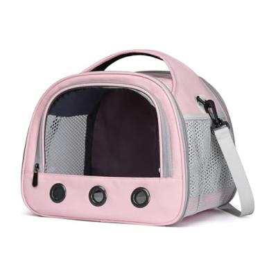 Imagem de Bolsa Portátil de Transporte para Pequenos Animais Respirável com Janela Transparente Hamster Porquinho-da-Índia Coelhos Cinto Ombro Ajustável e Almofada Macia Design Seguro Resistente em Têxtil Oxfor