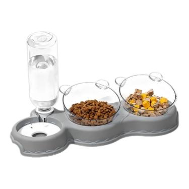 Imagem de Alimentador para Gatos | Alimentador Automático Com Garrafa De Água,Conjunto de Pratos para Água e Comida - Para Gatinhos Pequenos Médios Grandes Coelhos Todos Portes Uso em Férias Noite Casa