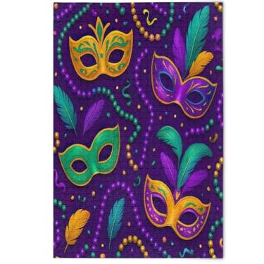 Imagem de Quebra-cabeça adulto 1000 peças máscaras coloridas de baile de máscaras de carnaval engraçado jogo de quebra-cabeça presentes tecnológicos difíceis arte estética decoração pintura, 1000 peças, 75 x 50