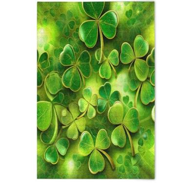 Imagem de Quebra-cabeça para adultos 1000 peças vibrantes St Patrick Leave Green White Elephant Party Gifts Nature Fun Puzzles Fine Art Painting Home Decor, 1000 peças, 75 x 50 cm