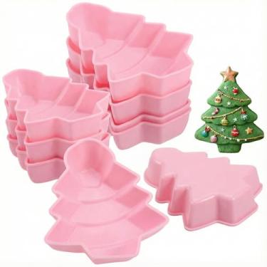 Imagem de 12 Unidades Molde De Bolo Bandejas De Bolo De Árvore De Natal Copos De Muffin De Natal Do Deserto Moldes De Doces De Natal Gomoso Gel De Sílica De Bolo Antiaderente 7c