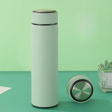 Imagem de Garrafa de água isolada de aço inoxidável de 500 ml - Recipiente portátil para bebidas de 500 ml para uso diário (verde)