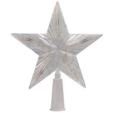 Imagem de Estrela Ponteira para Árvore de Natal, LED Colorido, 15x15 cm, Polipropileno, 127V, 68cm Cabo