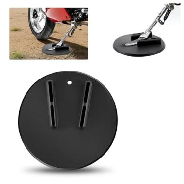 Imagem de Almofada de suporte de motocicleta, placa de suporte de motocicleta anti-afundamento compatível com Harley-Davidson CVO/Dyna/Touring/Sportster, suporte lateral portátil para motocicletas com orifício
