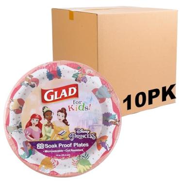 Imagem de Glad Pratos de papel de princesa para crianças, Magic is in All of Us - Prato descartável adequado para crianças para lanches e uso diário, 25 cm, 20 unidades - pacote com 10