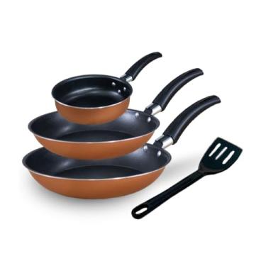 Imagem de Conjunto de Frigideiras Antiaderente 3 Peças Elegance – Frigideira Francesa e Omeleteira (Bronze)