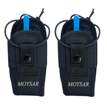 Imagem de MOYSAR Pacote com 2 estojos táticos Molle Radio coldre bolsa militar resistente compatível com Baofeng UV-5R BF-F8HP UV-17R Two Ways Walkie Talkies ajustável de armazenamento CA10
