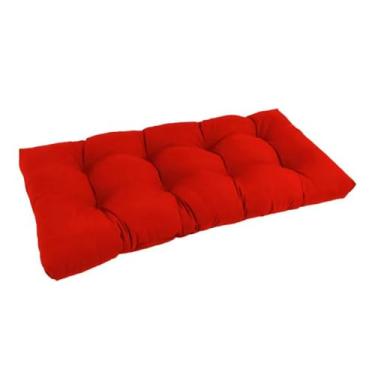 Imagem de BAHULA Almofadas de assento de banco de jardim, banco de pátio espesso cadeiras de balanço macias assento espreguiçadeira para varanda balanço vime sofá sofá exterior mobiliário interno, vermelho, 120